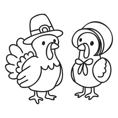 vector illustration of a cartoon turkey