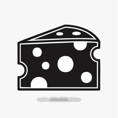 Swiss cheese or emmental cheese flat color icon for food apps and websites