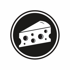 Swiss cheese or emmental cheese flat color icon for food apps and websites