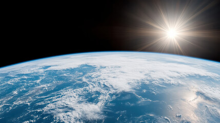 Breathtaking view of Earth from space, showcasing planet curvature and vibrant blue oceans