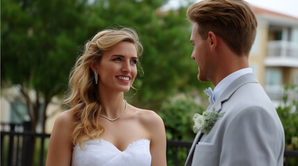 First look moment: bride and groom seeing each other, raw emotion, blurred background.