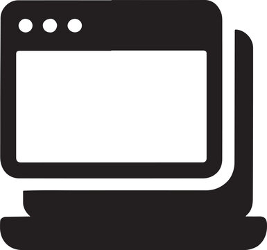 Browser tab stack silhouette icon for web design, internet, online navigation and digital UI.