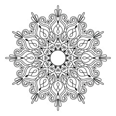 floral Line art mandala design vector