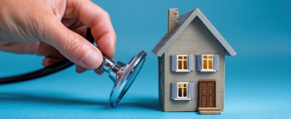 The House Health Check Concept Using Stethoscope on Miniature Model Home