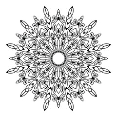 floral Line art mandala design vector