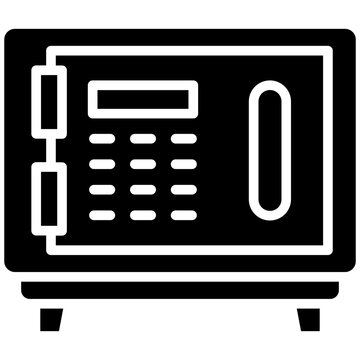 black safe icon with digital keypad clip art preview
