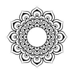 floral Line art mandala design vector