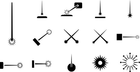 Laser beam icons collection
