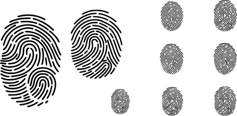 Fingerprint icon Graphic vector set for ui design
