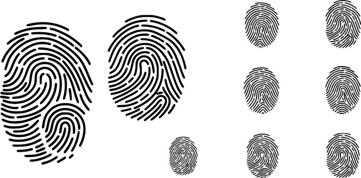 Fingerprint icon Graphic vector set for ui design
