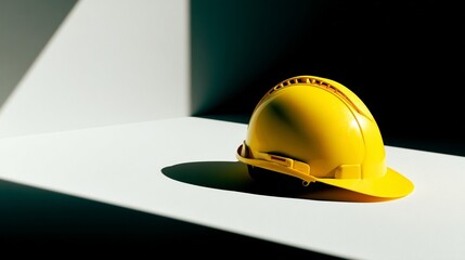 Yellow safety helmet studio shot