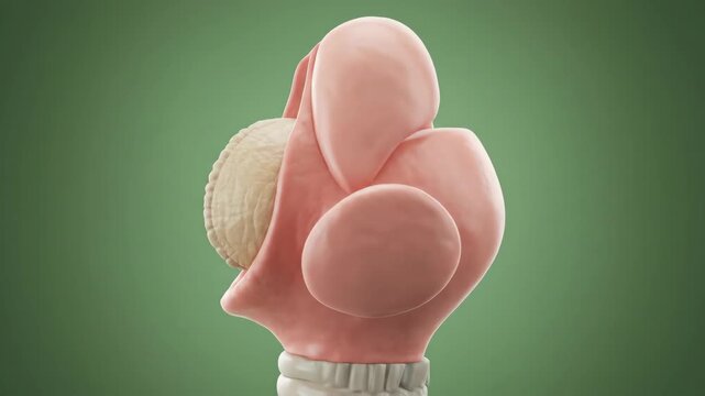 3D Rendered Anatomy of Human Larynx with Green Background