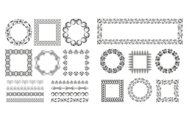 Ornamental Decorative Frames, Brush and Borders Set – Vintage Vector Collection