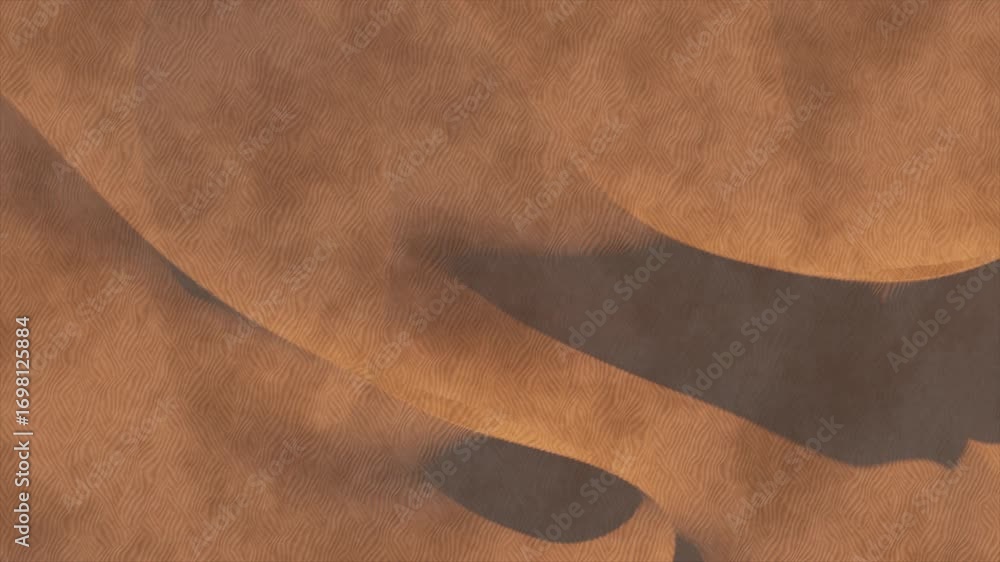 Poster luxurious orange fabric flowing with elegant, dynamic movements, creating intricate shadows and smoo