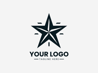 Obraz premium Black five pointed star vector logo symbol for decoration, badge and minimalist design