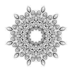 floral Line art mandala design vector