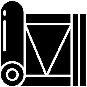 black yoga mat rolled up clip art preview