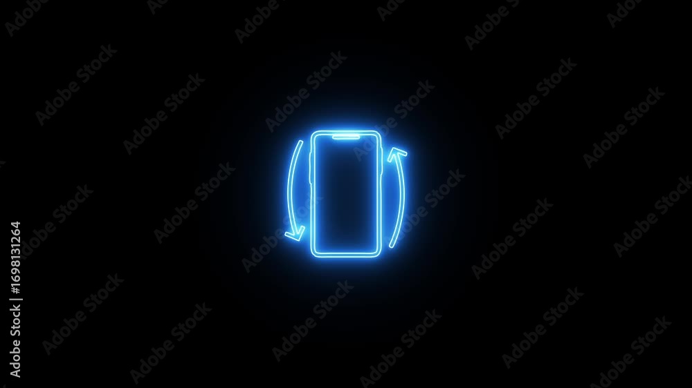 Poster neon rotate your phone. rotate your device from vertical to horizontal.