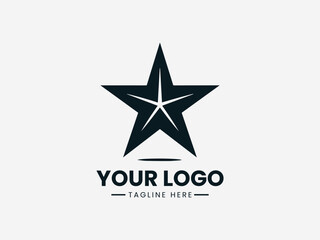 Black five pointed star vector logo symbol for decoration, badge and minimalist design