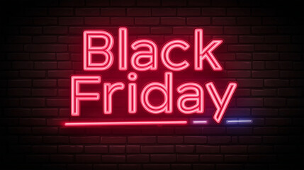 Black Friday Neon Sign: Capturing the energetic ambiance of the day with this neon sign, exuding a vivid glow amidst the backdrop. 