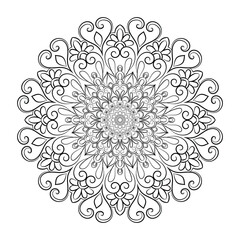 floral Line art mandala design vector