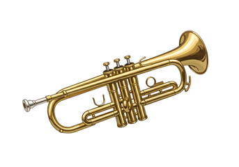 Obraz premium Brass Trumpet Instrument Musical Instrument Photography isolated on transparent background