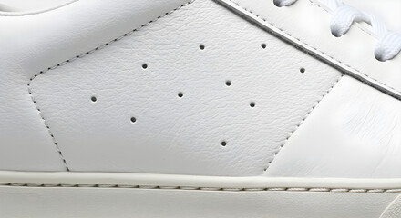 Premium White Leather Sneaker with Perforated Details