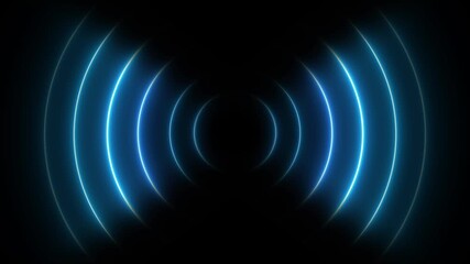 glowing neon radio waves signal icon animation. Noise frequency signal animation background. - Powered by Adobe
