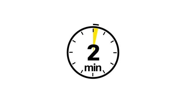 Clock face with countdown. The items are looped with numbers.Timer, 0 to 5 minutes, stopwatch icon. Stopwatch icon in flat style, 5 minutes Countdown timer symbol icon