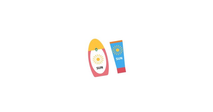Animated sun cream icon representing sun cream concept for digital and creative use