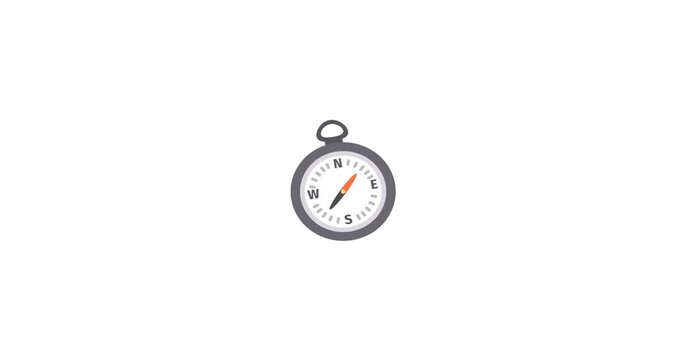 Animated compass icon representing compass concept for digital and creative use