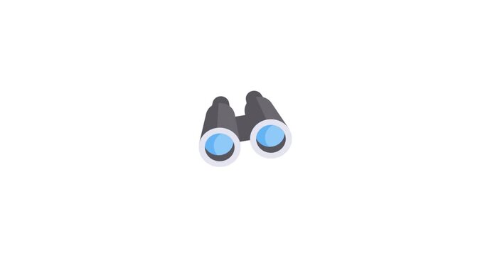 Animated binocular icon representing binocular concept for digital and creative use