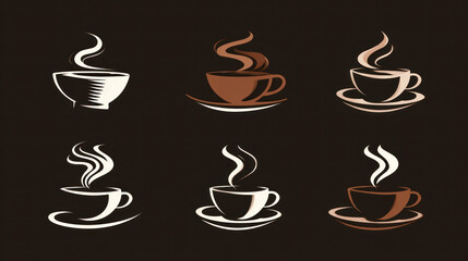 Obraz premium Coffee Cup Logo Art Symbol Design Icons Illustration in Original Vector Form (Vector Art Creation, Not AI Content) 