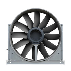 Obraz premium Industrial axial fan for ventilation system isolated on transparent background