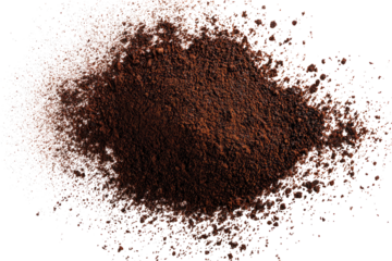 Dark brown powder, scattered