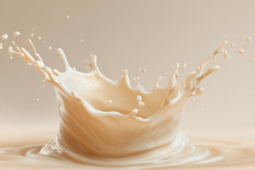 
Liquid cream splash on light background