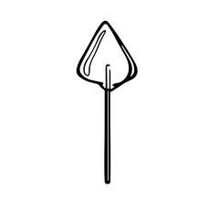Vector black and white illustration of lollipop triangle in doodle style. Holiday decor element. Основные RGB