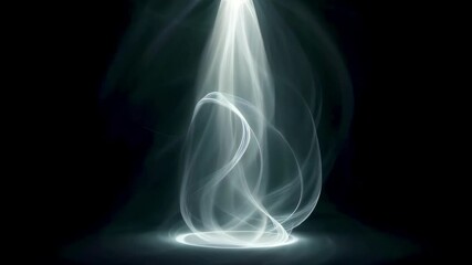 Futuristic hologram or teleport portal effect. A sci-fi energy light beam as a high technology background. Abstract plasma swirl animation, 4K seamless loop.