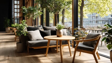 Obraz premium Scandinavian style coffee shop interior