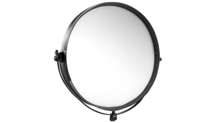 A circular, studio-quality light fixture.  A smooth, white, circular light panel is centered within a dark, circular frame. The frame has a slightly textured, dark gray or black appearance.