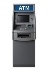 ATM on a transparent background. Finance. Money. Banking services.