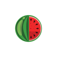 Watermelon Fruit Vector Simple Design