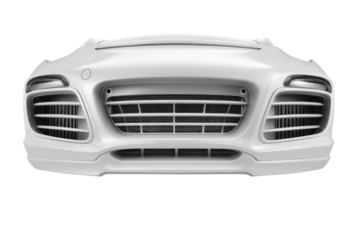 White sports car front bumper, studio shot, design, automotive