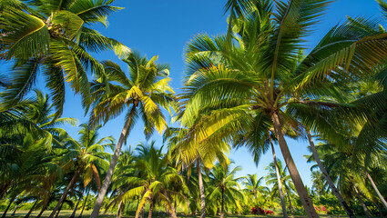 Obraz premium Palm Grove in a Lush Tropical Paradise