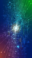 Obraz premium Abstract Digital Brain Network.