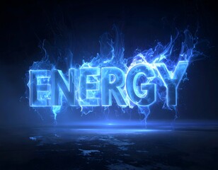 3D photorealistic render of the word ENERGY