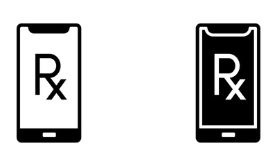 smartphone with prescription symbol icon vector