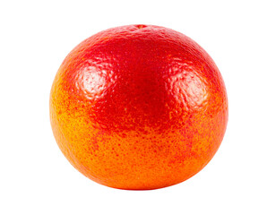 Fototapeta premium Whole Fresh Blood Orange with Smooth Red-Orange Peel, Isolated on Transparent Background