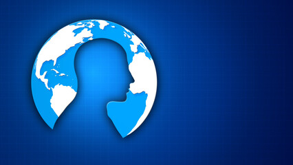 Human Silhouette with planet Earth