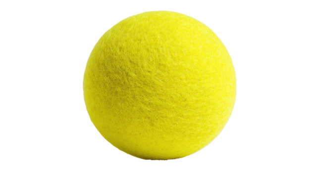 Close-up of a bright yellow sphere, textured surface